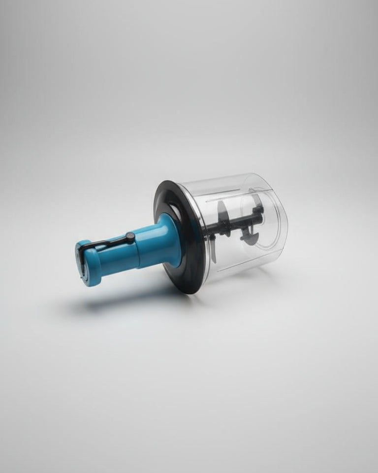 Mechanical component on a textured white surface